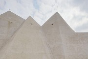 Renovated roof pyramids, pilgrimage cathedral "Maria, Queen of Peace" Neviges, D