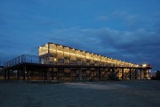 Northwestern building-corner, Opladen station bicycle parking garage, Leverkusen, D