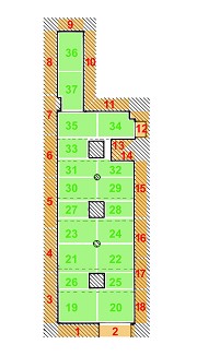 basement-sketch of cellar-fragment showing picture-positions